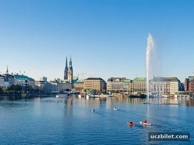 Alster Gölü görünümü