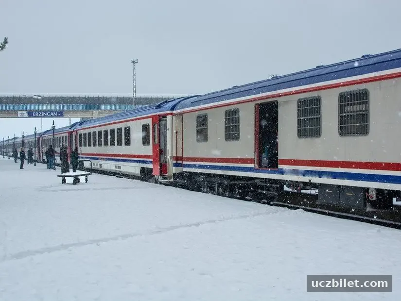 Erzincan Tren Garı kış mevsiminde görünümü
