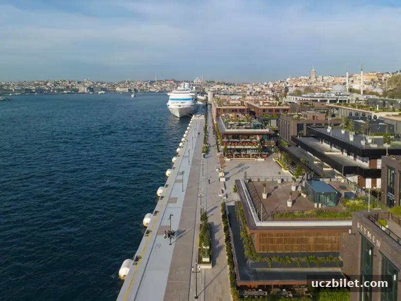 galataport sahil havadan görünümü
