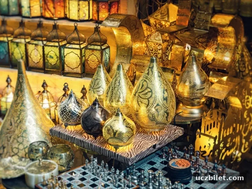 Khan El Khalili pazarındaki Lamba Mağazası
