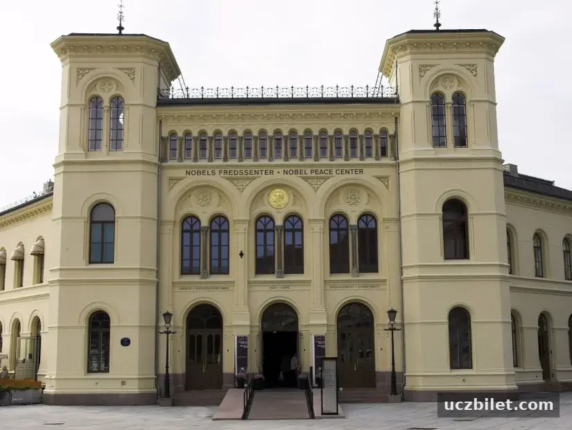 Oslo Norveç'teki Nobel Barış Merkezi dış görünümü