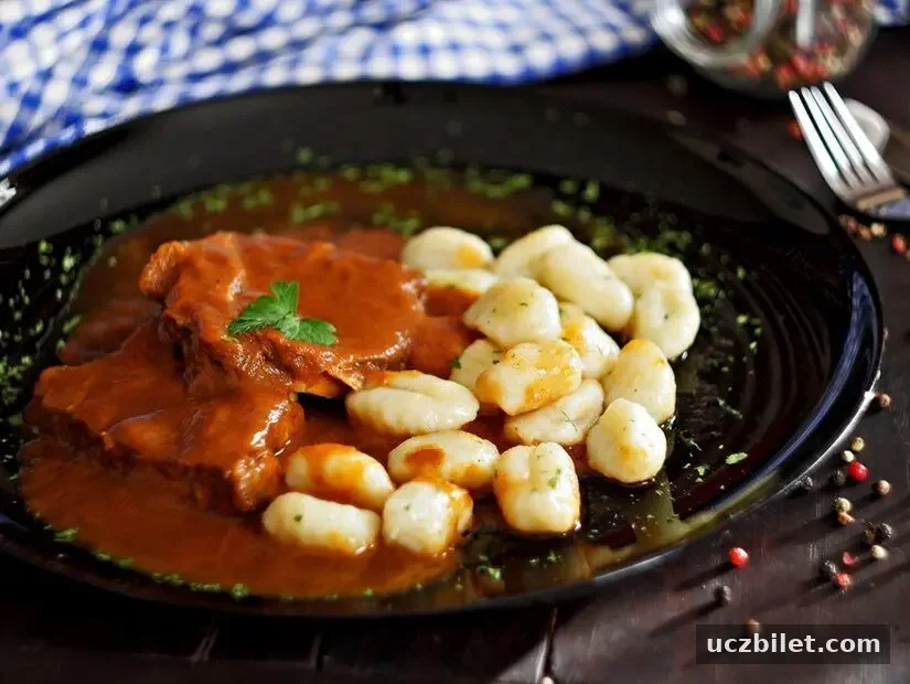 Pasticada (Özel soslu et) görünümü