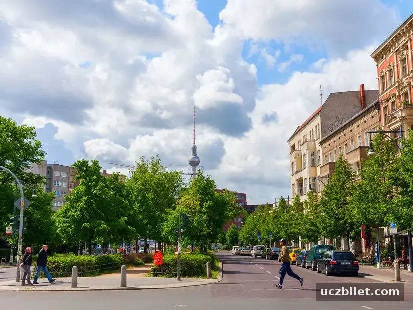 Prenzlauer Berg'de sokak görünümü